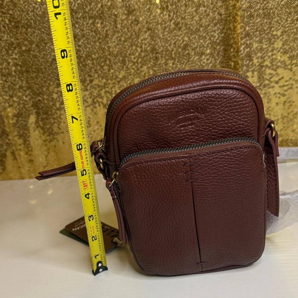 American Leather Co. Cleveland Mini Crossbody bag In Pebble Leather.